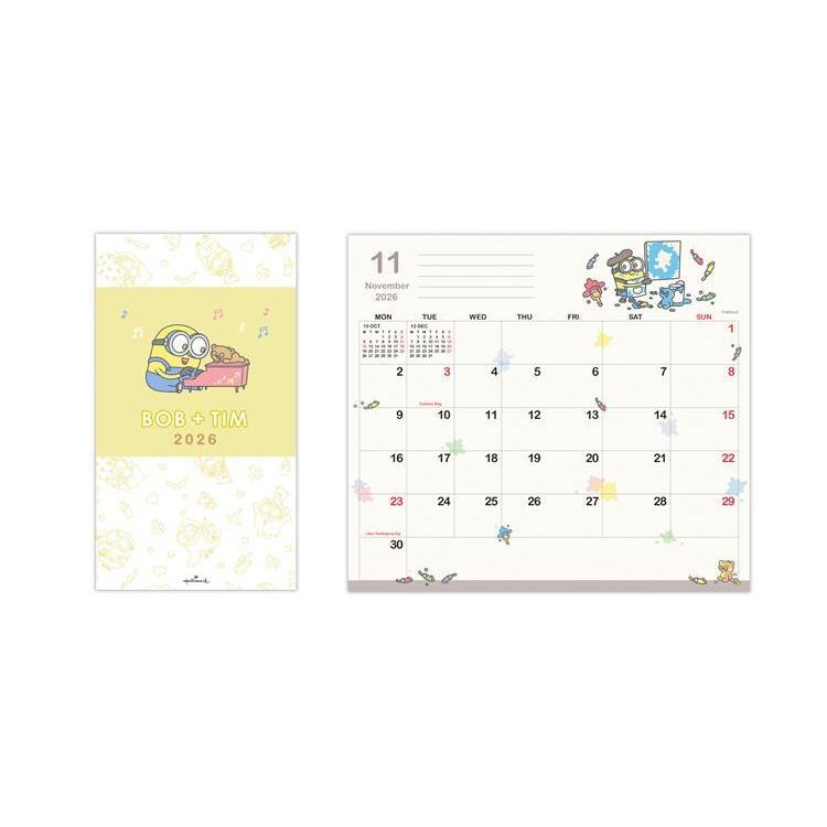2025年10月始まり手帳 月間 B7 スリム ミニオンズ ボブ&ティム