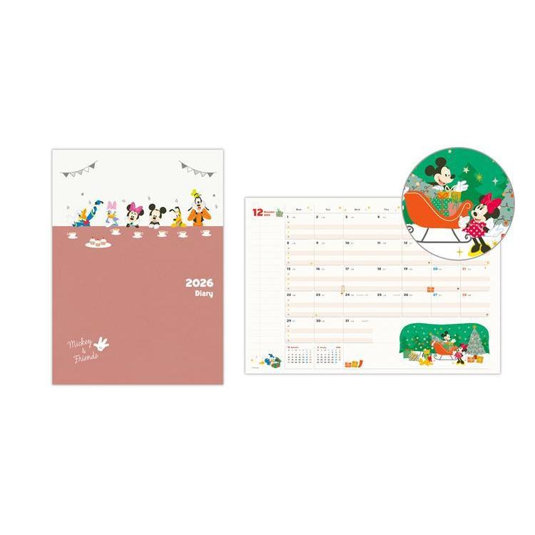 2025年12月始まり手帳 月間 A5 ファミリー ディズニー ミッキーマウス ミッキーマウス