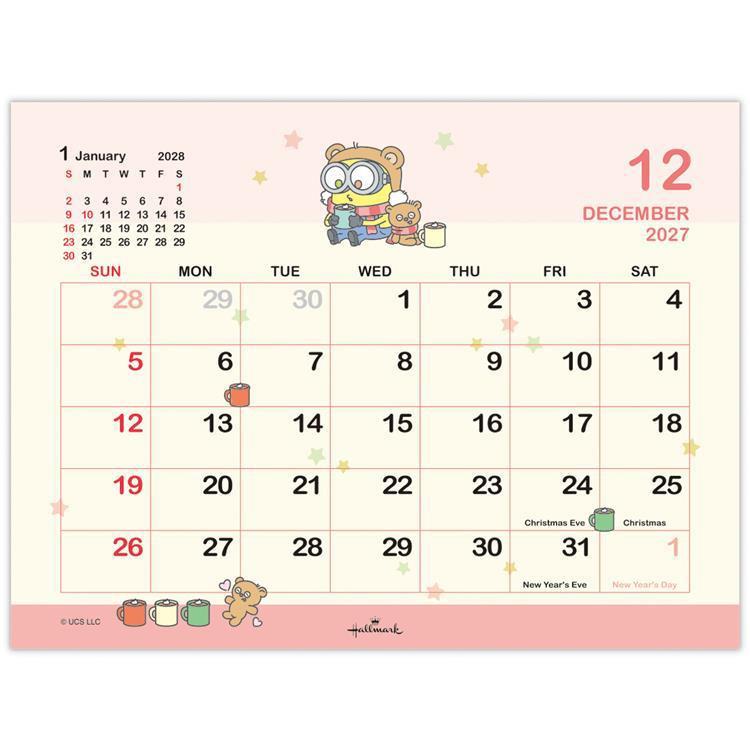 2027年1月始まりカレンダー 卓上 ミニオンズ ボブ&ティム ミニオンズ