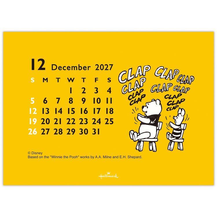 2027年1月始まりカレンダー 卓上 メモ付き くまのプーさん くまのプーさん