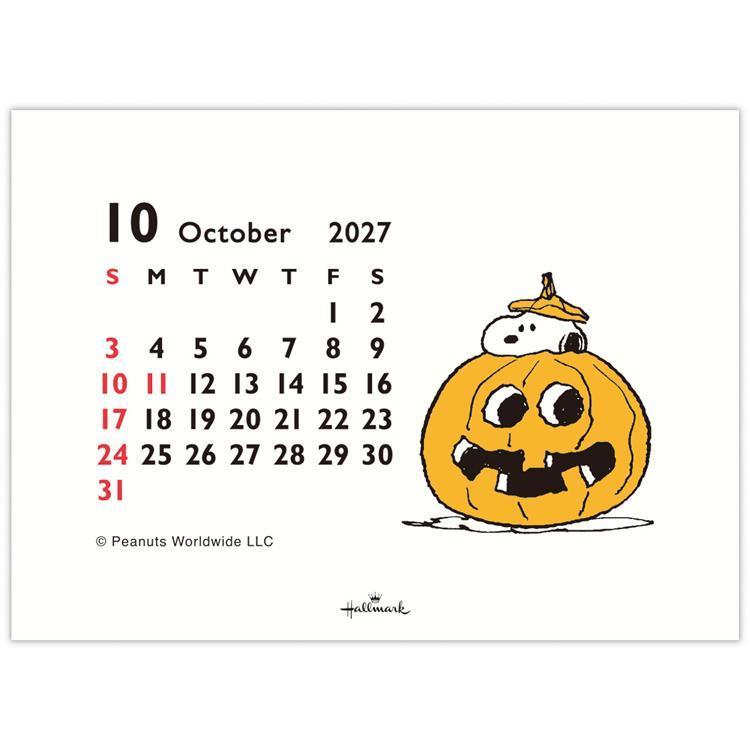 2027年1月始まりカレンダー 卓上 メモ付き PEANUTS スヌーピー スヌーピー
