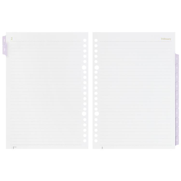2026年1月始まり 月間 A5 ルーズリーフダイアリー ライトパープル ライトパープル