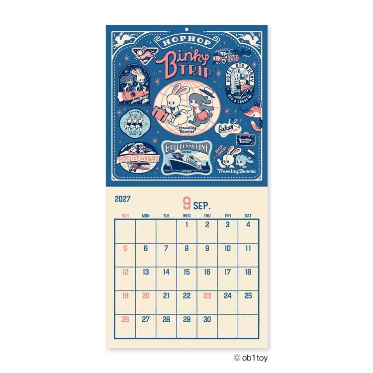 2027年1月始まりカレンダー 壁掛け オビワン