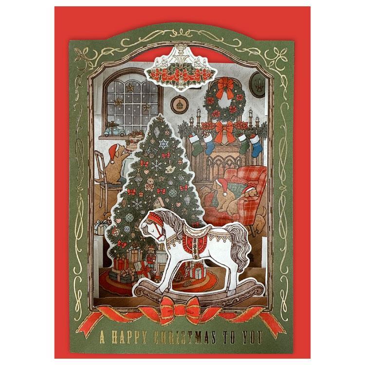 クリスマス アコーディオンカード 立体 クリスマスツリー グリーン CMG-620 グリーン