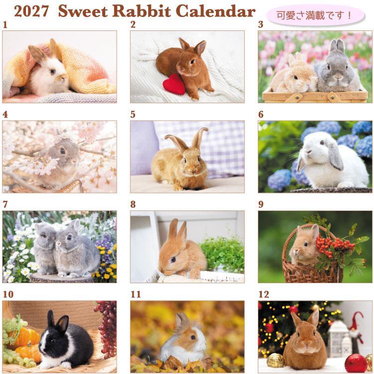 2027年1月始まりカレンダー 卓上 スウィートラビット