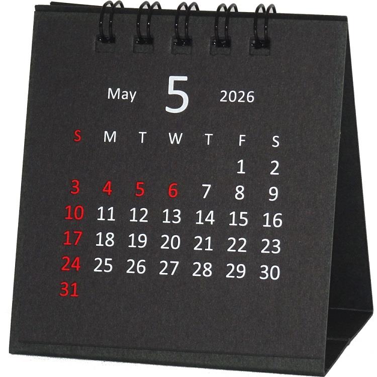 2026年4月始まりカレンダー 卓上 タイニー ブラック
