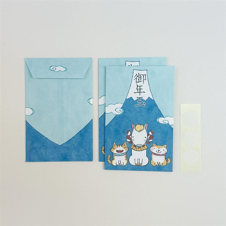 年賀ポチ袋 御年玉 馬富士 3枚入り