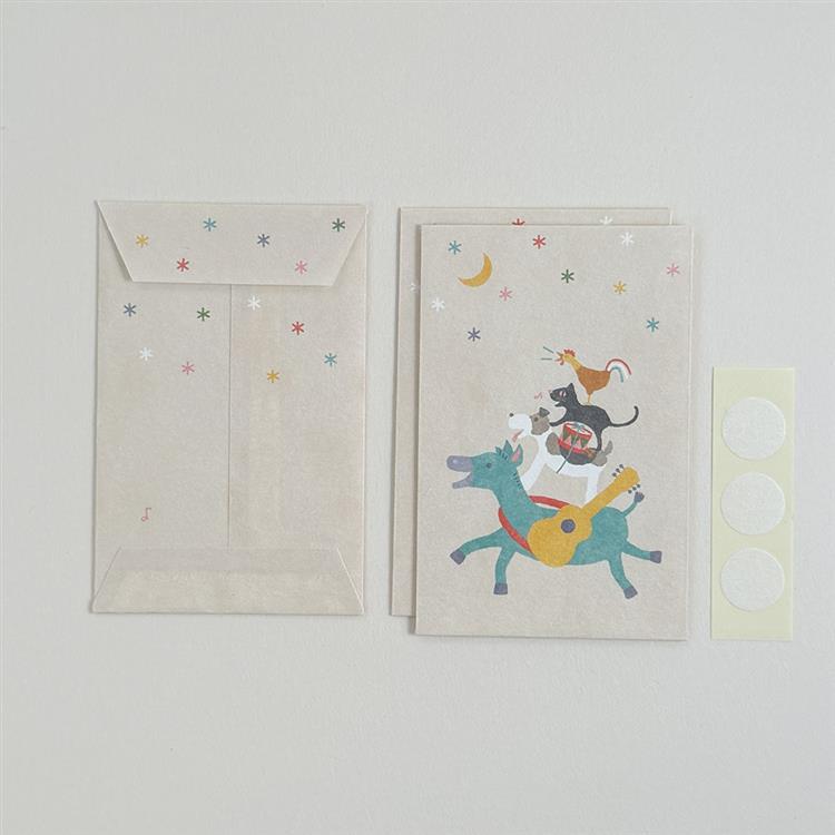 年賀ポチ袋 ブレーメンの音楽隊 3枚入り