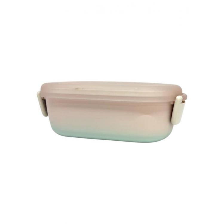 レクタングルランチ 600ml ピンク×グリーン お弁当箱 ピンク×グリーン