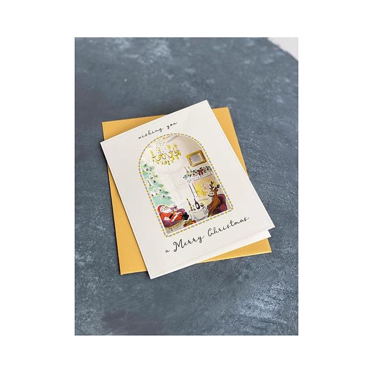 クリスマスカード ラグジュアリーサンタ おふろ おふろ