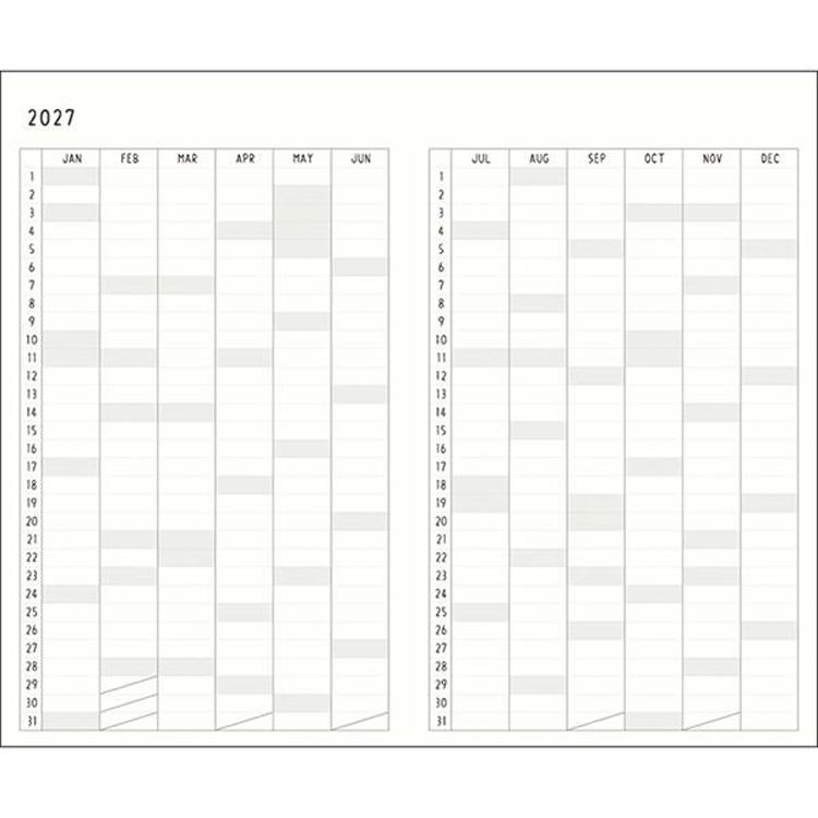 2026年12月始まり手帳 月間 B6スリム Noritake ホワイト ホワイト