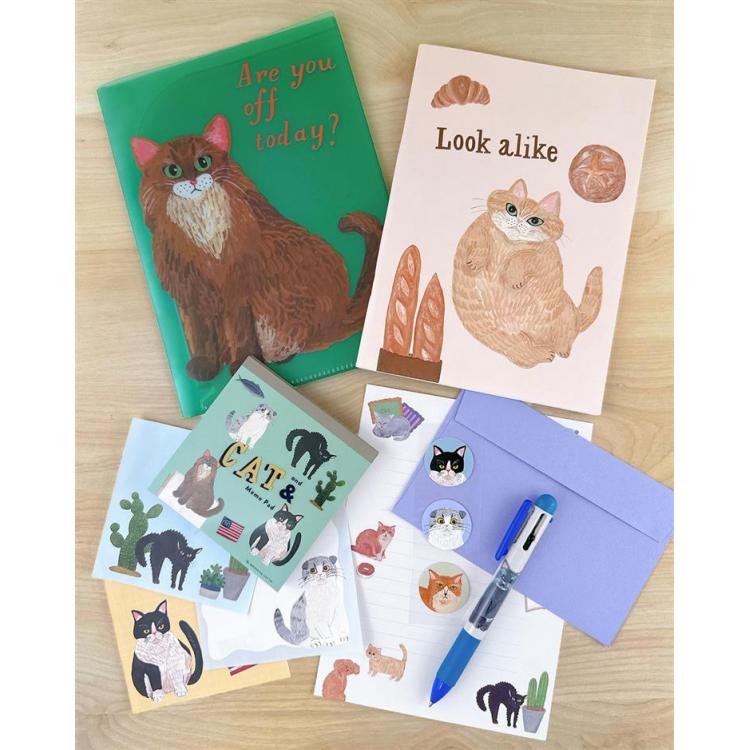 A5ノート そで山かほ子 CAT& ベージュ ベージュ