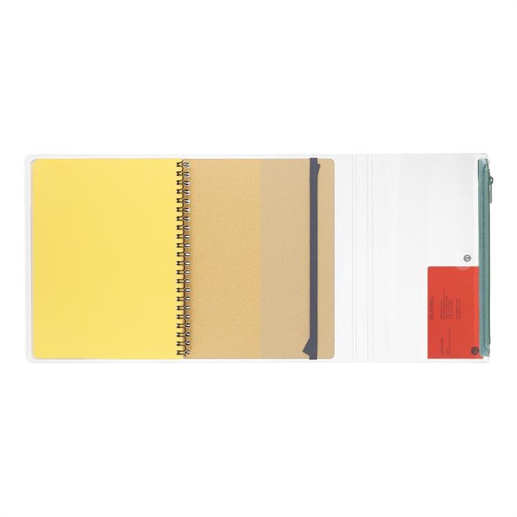 ロルバーン ポケット付メモ ストレージカバー A5 ブルーグレー ブルーグレー