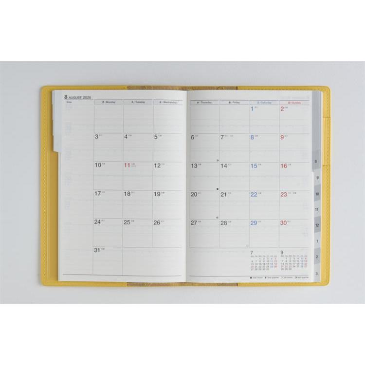 2026年4月始まり手帳 週間レフト B6 シャルム2(632)メローイエロー