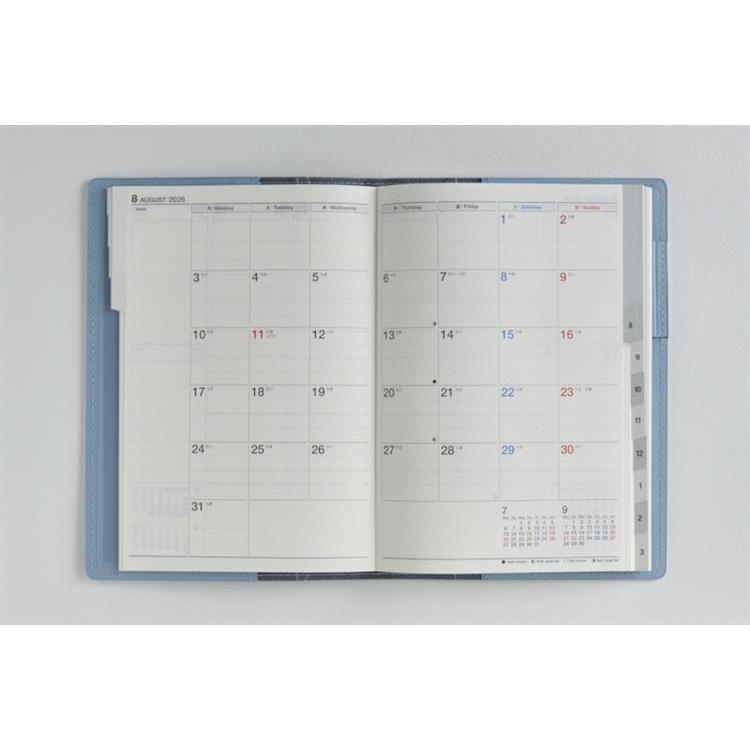 2026年4月始まり手帳 週間バーチカル B6 シャルム4(634)スモーキーブルー