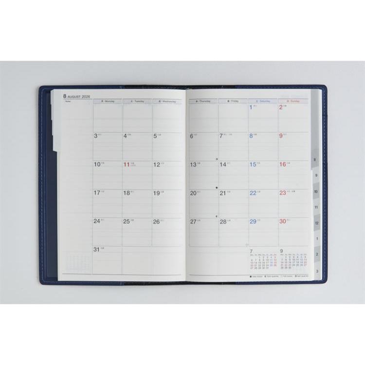 2026年4月始まり手帳 週間バーチカル B6 シャルム5(635)ネイビー