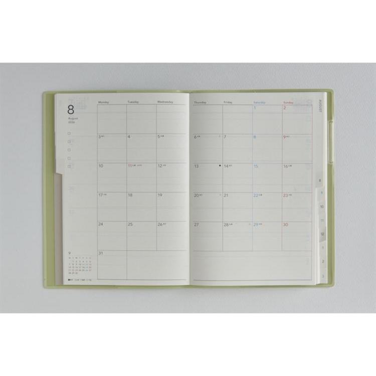 2026年4月始まり手帳 週間レフト B6 トリンコ6(747)セージグリーン セージグリーン