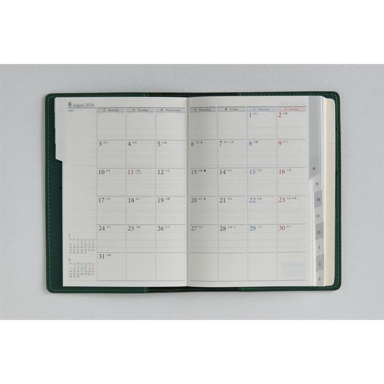 2026年4月始まり手帳 A6WV リシェル5(785)カメリアグリーン