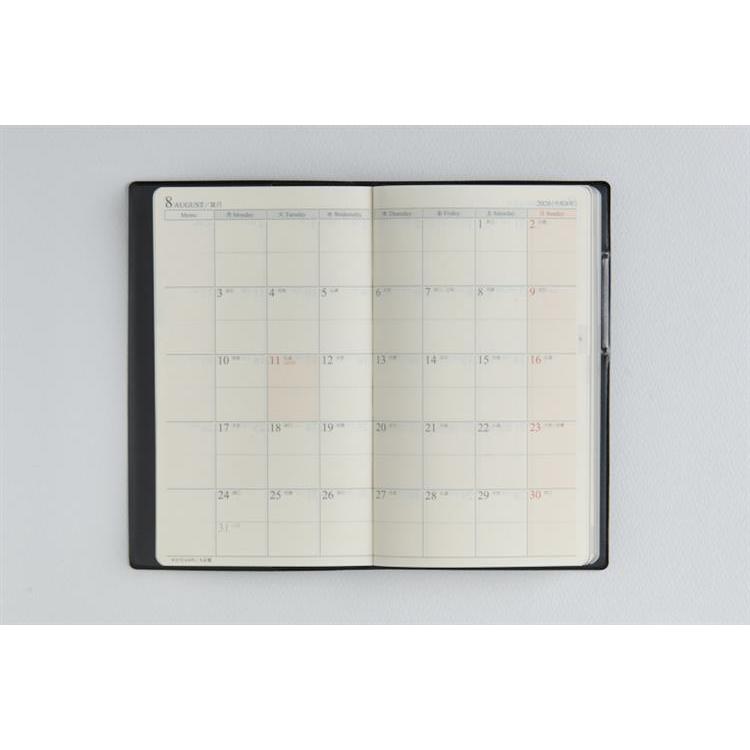 2026年3月始まり手帳 週間ブロック B7 ニューダイアリーアルファ4(816)黒