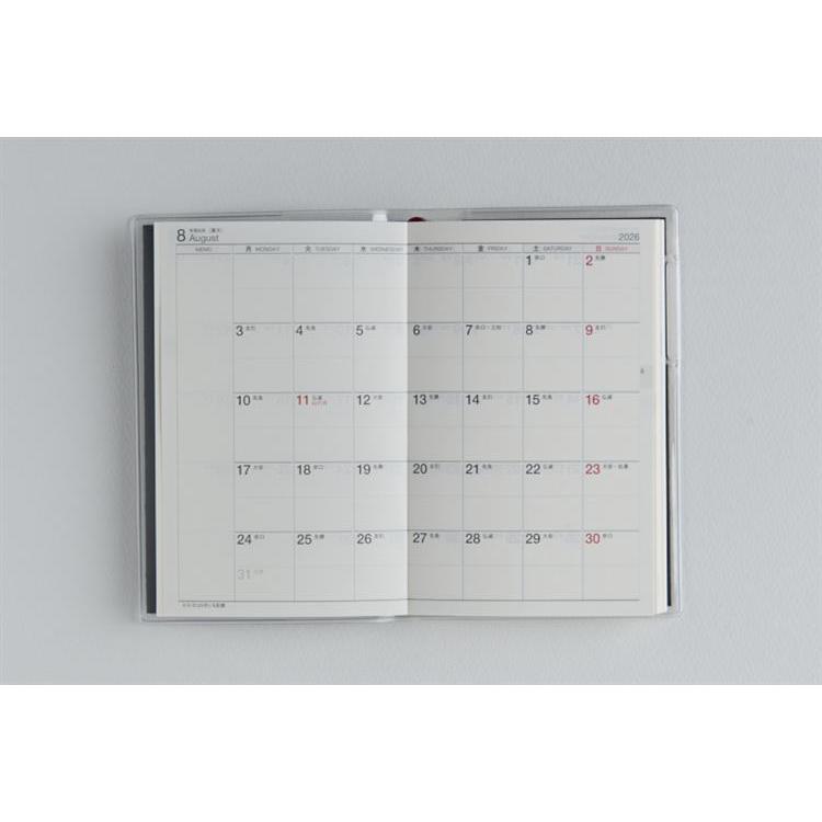2026年3月始まり手帳 週間レフト B7 ビジネス手帳 小型版 5(842)黒