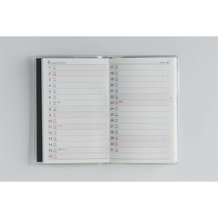 2026年3月始まり手帳 週間レフト B7 ビジネス手帳 小型版 2(844)黒