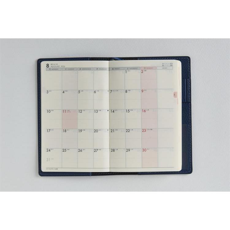 2026年3月始まり手帳 週間ブロック B7 ティーズビュー4(851)ネイビー