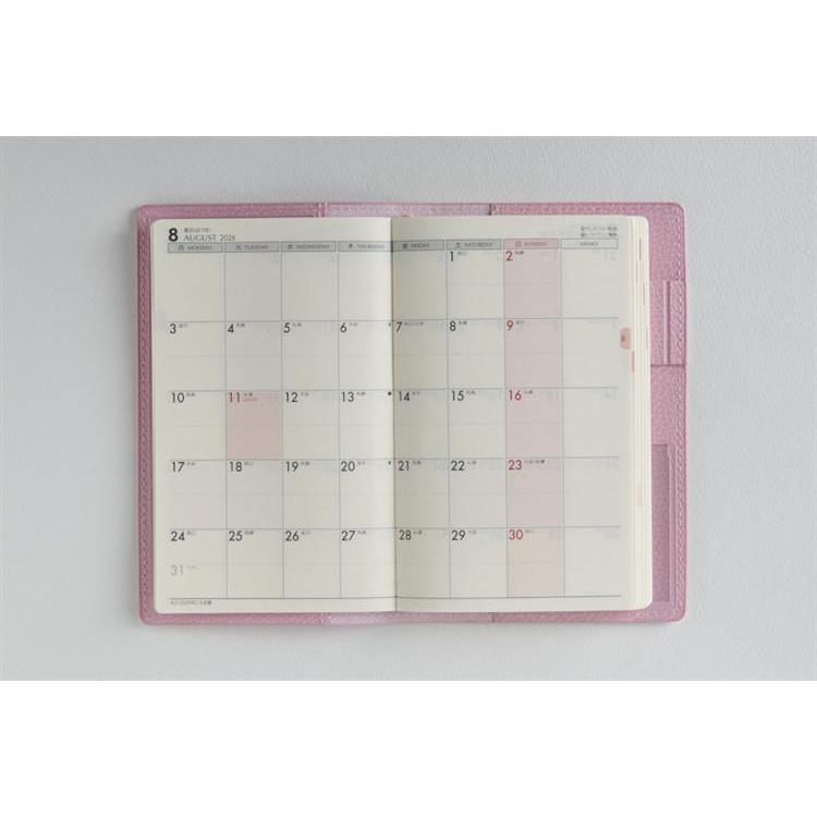2026年3月始まり手帳 週間ブロック B7 ティーズビュー6(852)ダスティピンク