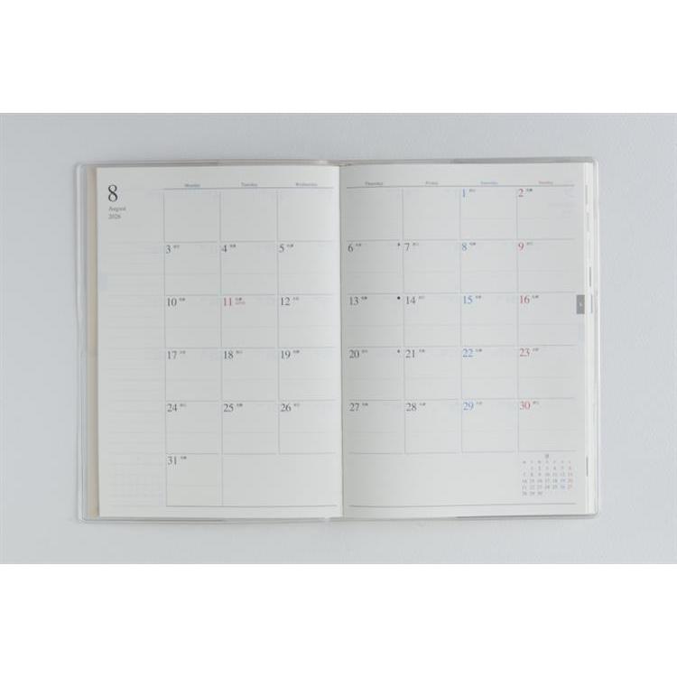 2026年4月始まり手帳 週間バーチカル B6 プラーノ3(863)クレイホワイト