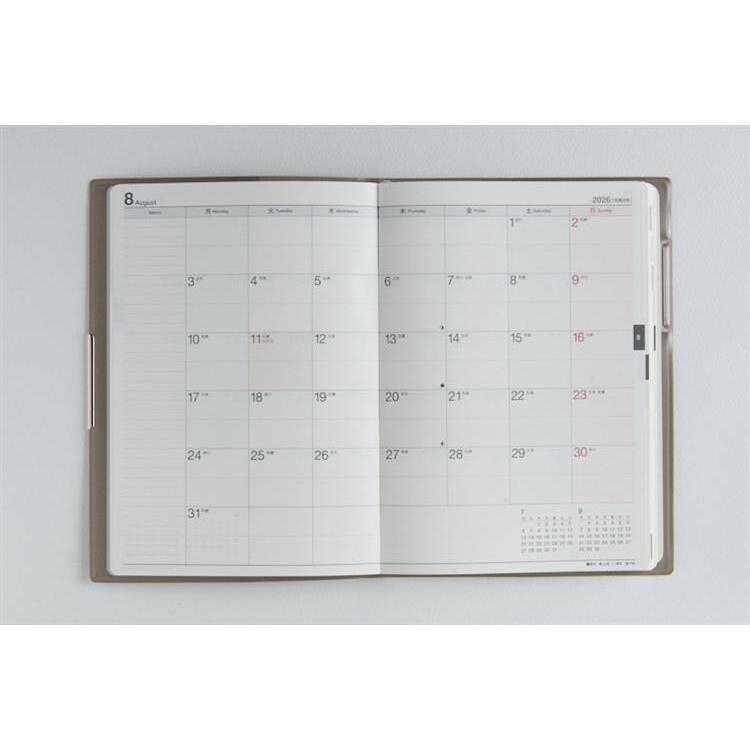 2026年3月始まり手帳 週間ブロック B6 フェルテ6(881)グレージュ