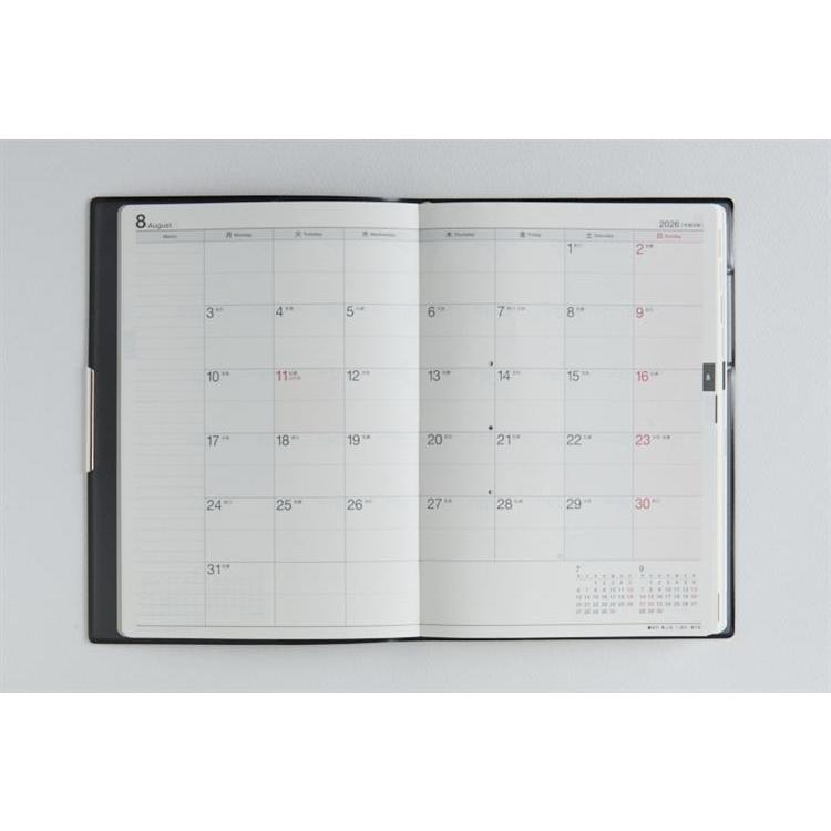 2026年3月始まり手帳 週間ブロック B6 フェルテ3(884)黒