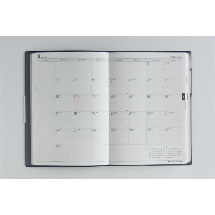 2026年3月始まり手帳 週間バーチカル B6 フェルテ7(885)ディープブルー