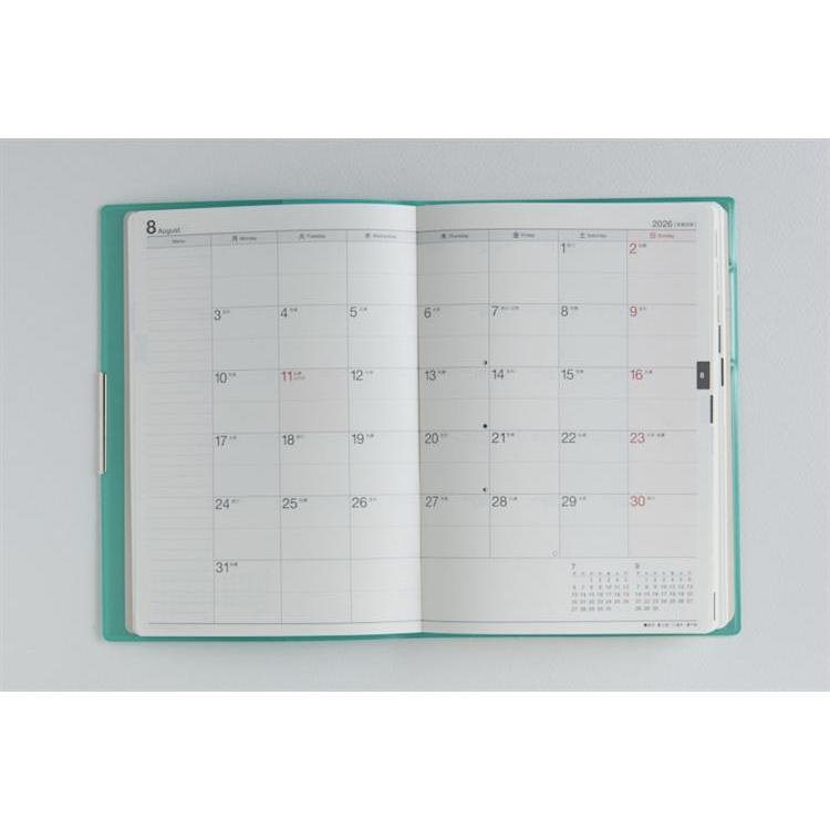 2026年3月始まり手帳 週間ブロック B6 フェルテ4(888)ターコイズ