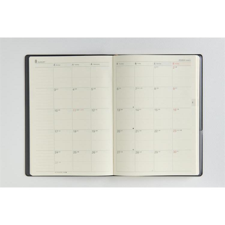 2026年4月始まり手帳 週間ブロック A5 デスクダイアリー(910)黒