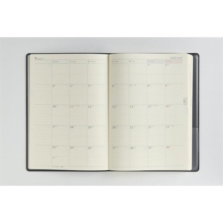 2026年3月始まり手帳 週間レフト A5 デスクダイアリー(912)黒