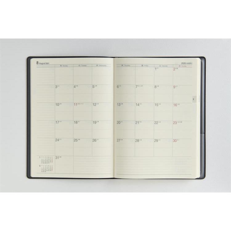 2026年3月始まり手帳 週間バーチカル A5 デスクダイアリー(914)黒