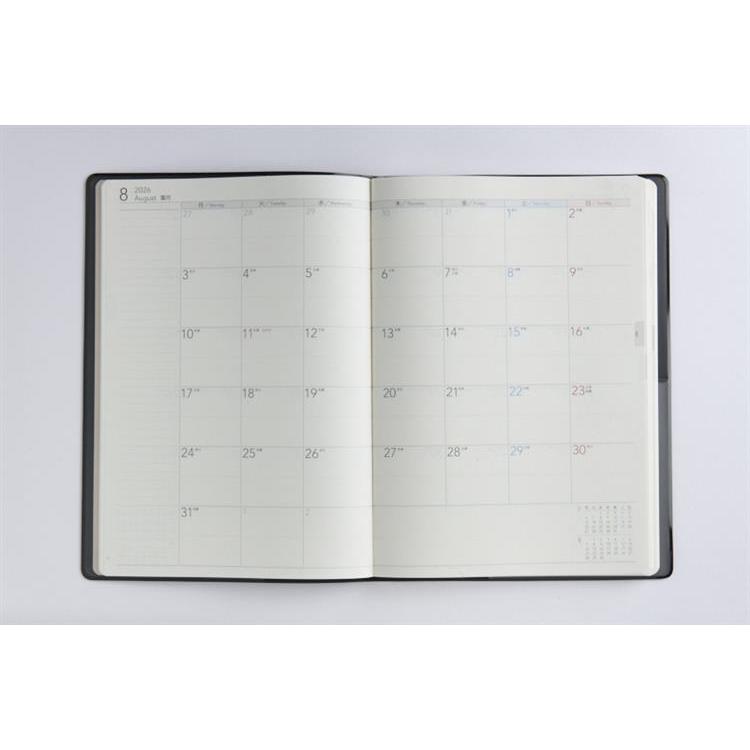 2026年3月始まり手帳 週間バーチカル B5 デスクダイアリー(933)黒