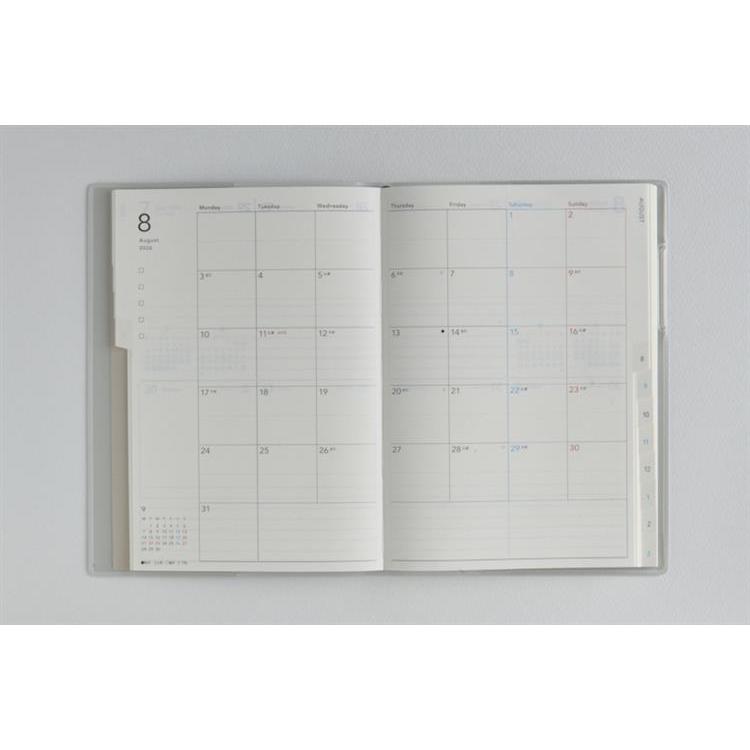 2026年4月始まり手帳 週間ブロック B6 トリンコ8(767)クリアブルー クリアブルー