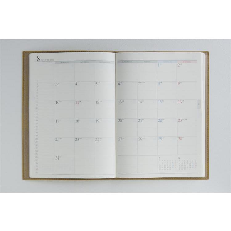 2026年3月始まり手帳 週間ブロック A5 デスクダイアリーカジュアル8(968)マスタード