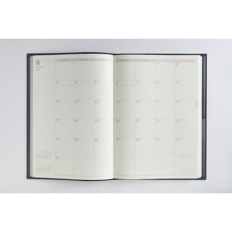 2026年3月始まり手帳 週間バーチカル B5 デスクダイアリーカジュアル(974)ブルーブラック