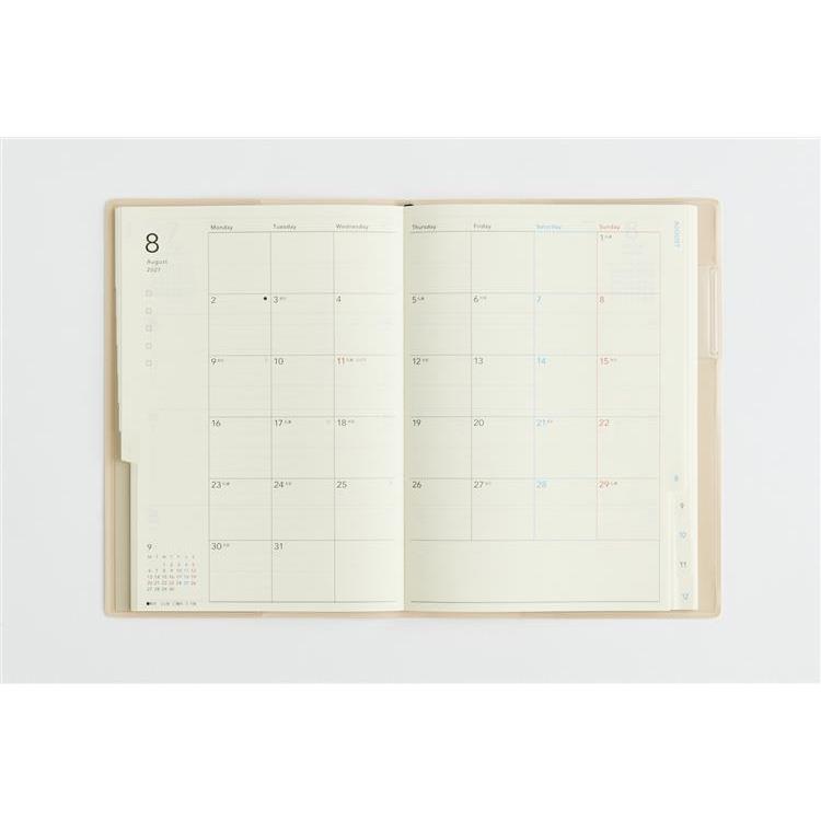 2027年1月始まり手帳 週間ブロック B6 トリンコ9 ピンクベージュ
