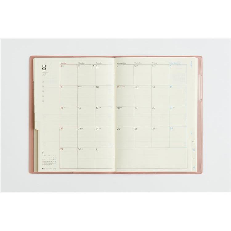 2027年1月始まり手帳 週間ブロック B6 トリンコ9 ソフトローズ