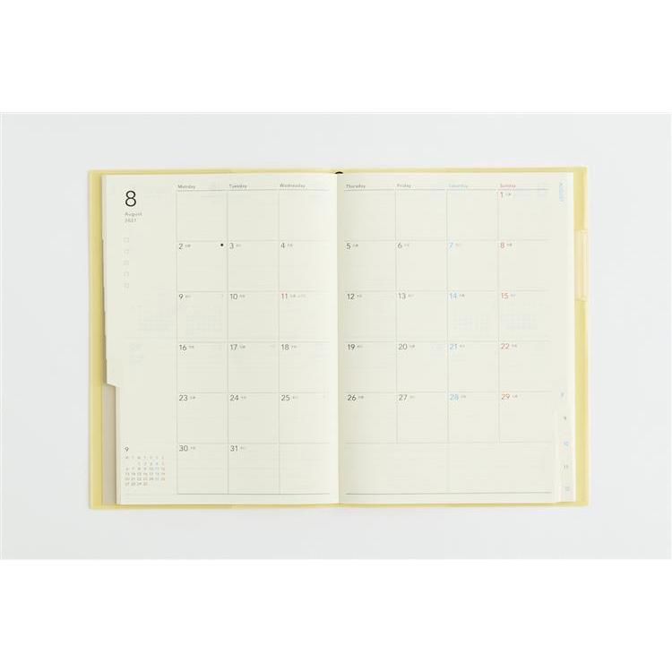 2027年1月始まり手帳 週間ブロック A5 トリンコ10 バターイエロー