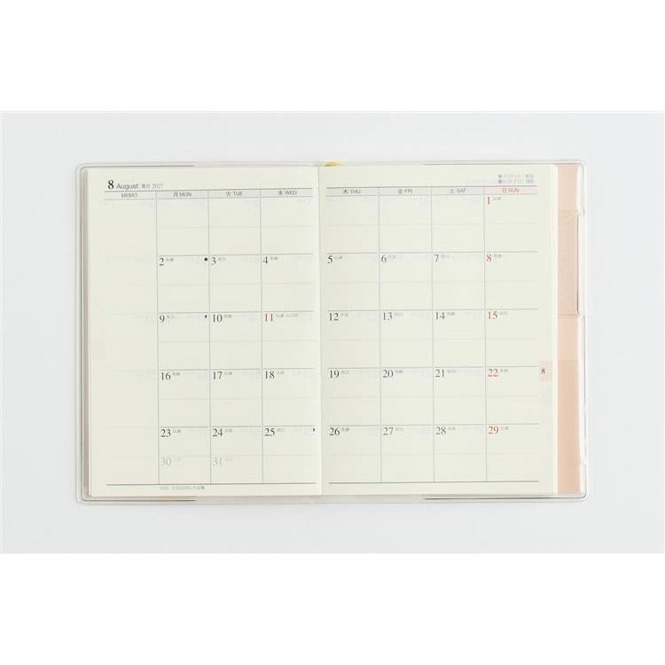 2026年12月始まり手帳 週間ブロック B7 ティーズピュア2 ピンク