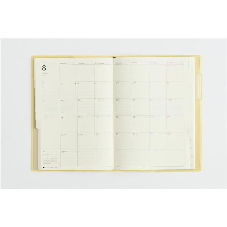 2027年1月始まり手帳 週間ブロック B6 トリンコ8 アイボリーイエロー