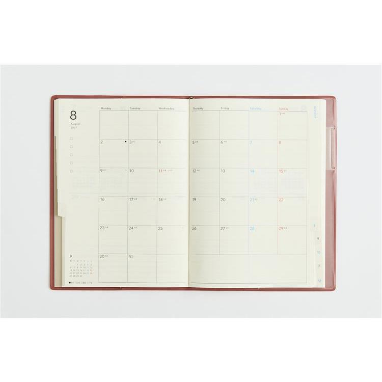 2027年1月始まり手帳 週間ブロック B6 トリンコ8 ローズウッド