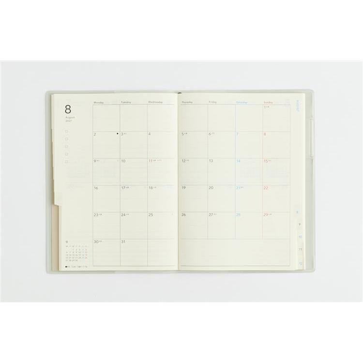 2027年1月始まり手帳 週間ブロック B6 トリンコ8 クリアブルー