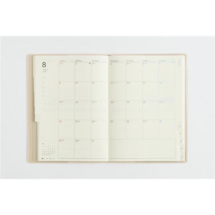 2027年1月始まり手帳 週間ブロック B6 トリンコ8 ミストピンク