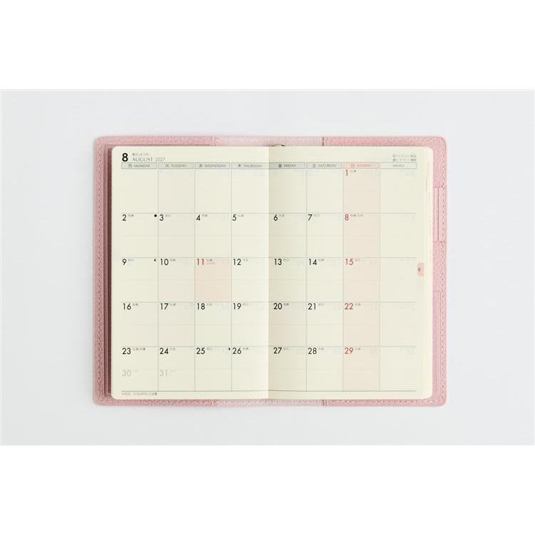 2026年12月始まり手帳 週間ブロック 手帳判 Tbeau9 ダスティピンク