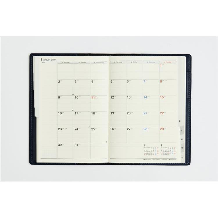 2027年1月始まり手帳 週間バーチカル B6 シャルム5 ネイビー