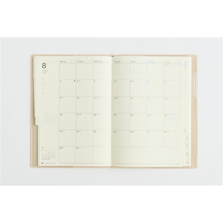2027年1月始まり手帳 週間バーチカル B6 torinco7 ピンクベージュ